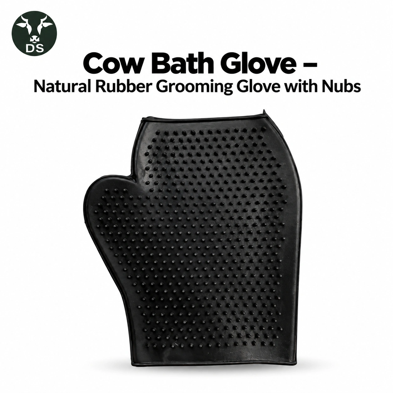 Cow Bath Glove – Natural Rubber Grooming Glove with Nubs