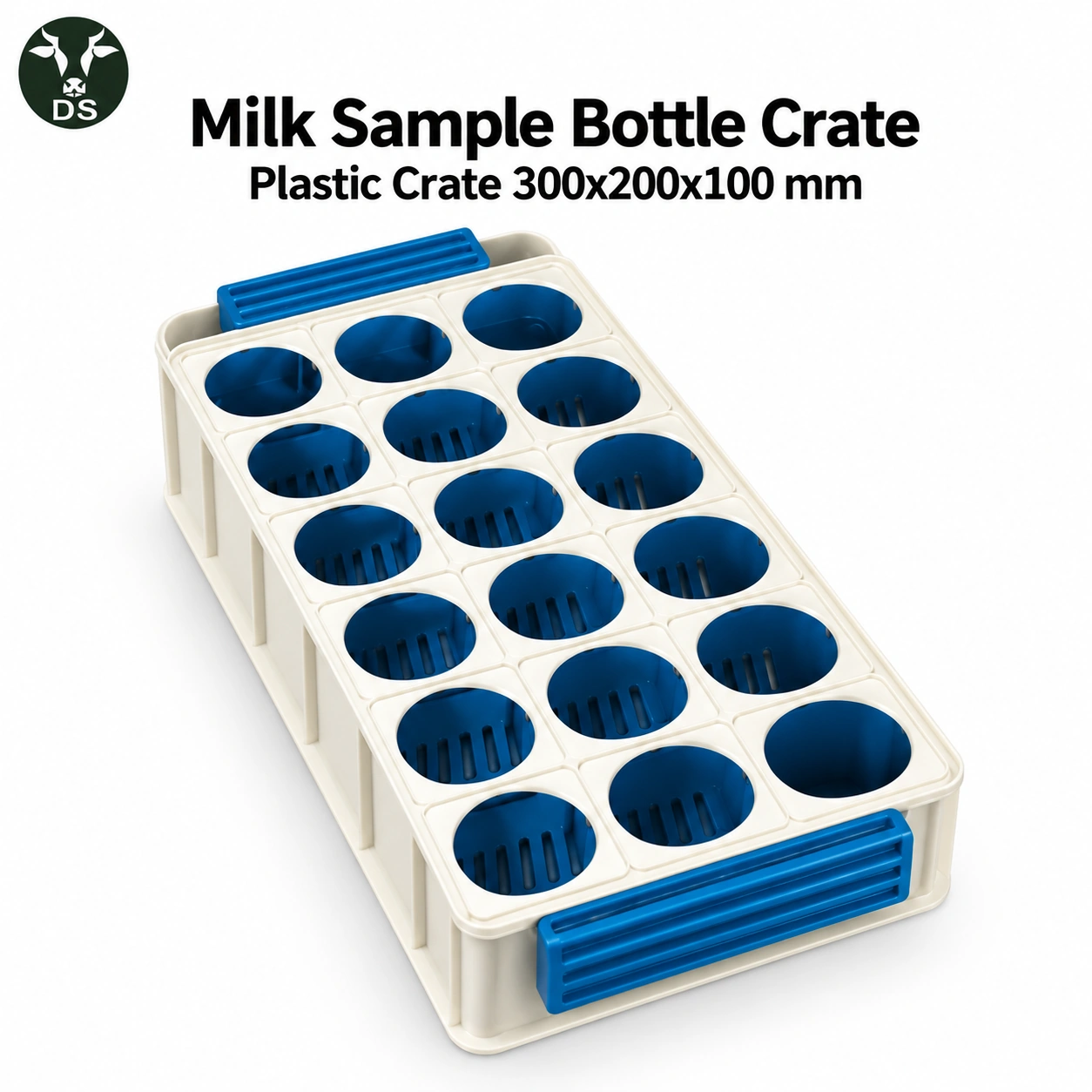 Milk Sample Bottle Crate – Plastic Crate 300x200x100 mm
