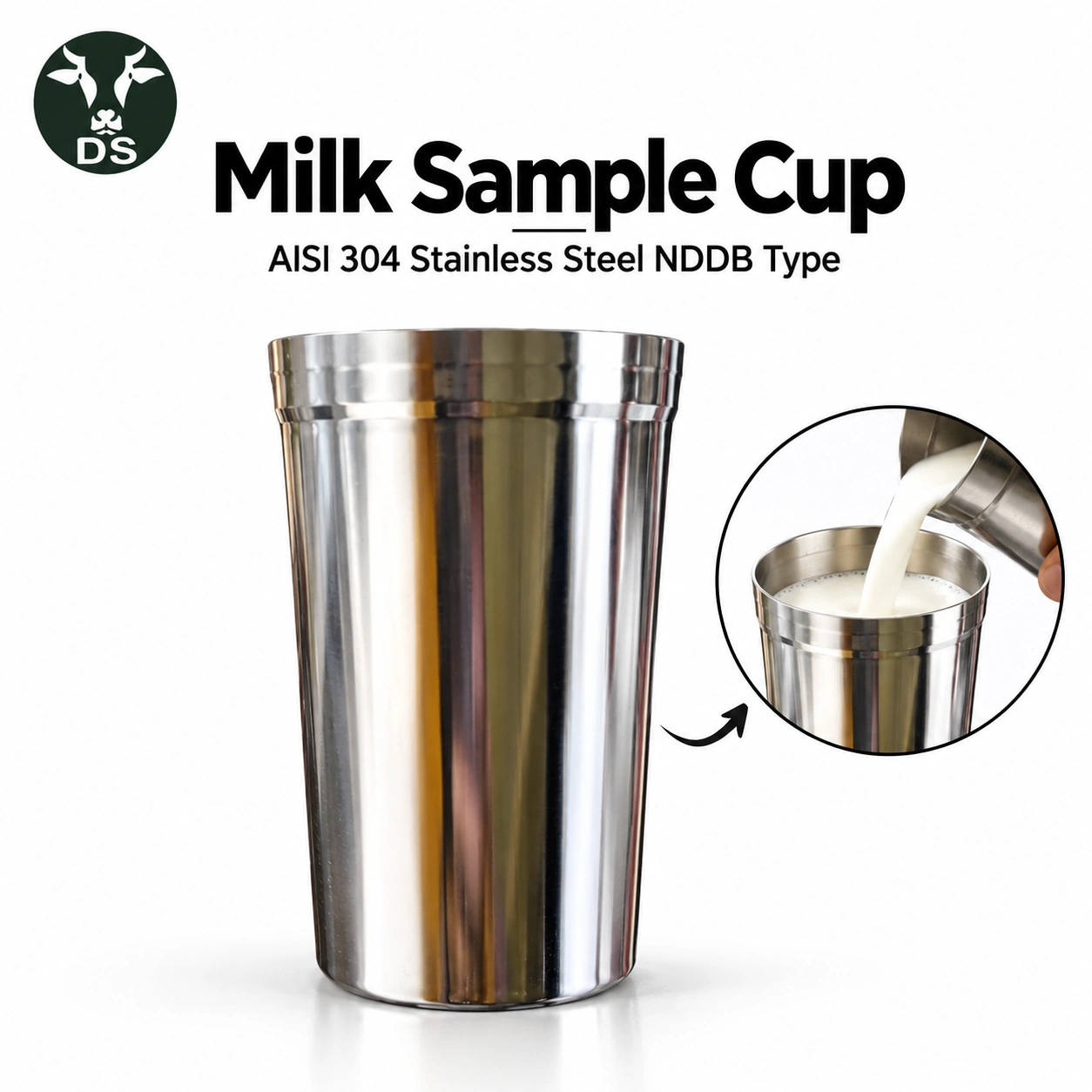 Milk Sample Cup – AISI 304 Stainless Steel NDDB Type