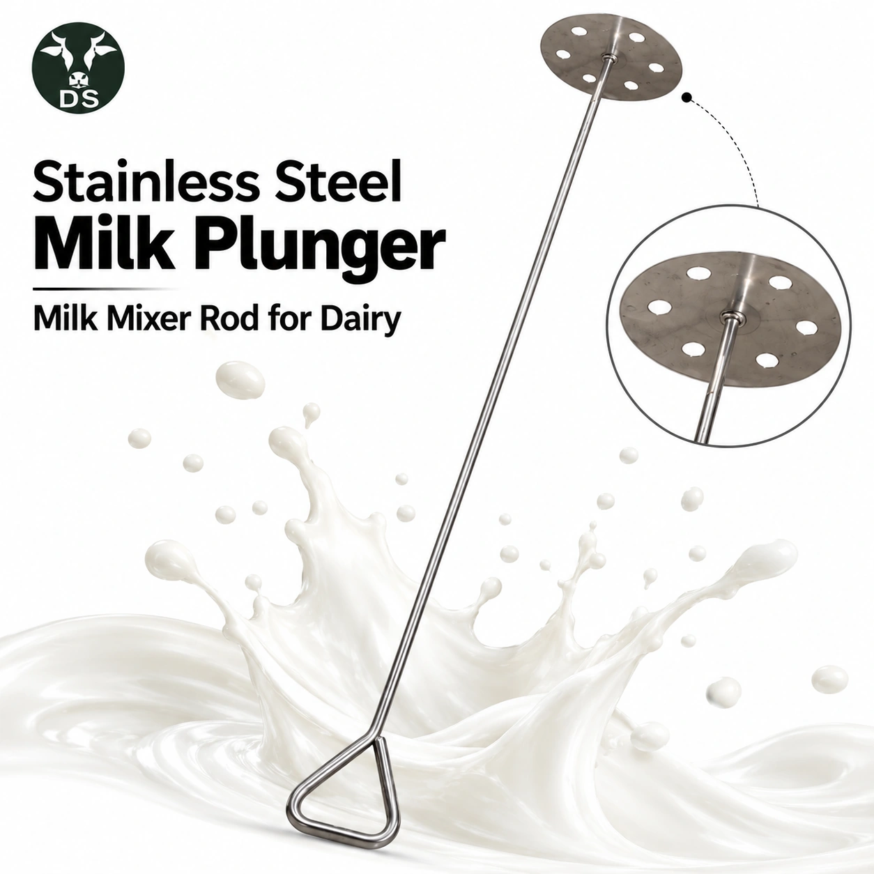 Stainless Steel Milk Plunger – Milk Mixer Rod for Dairy