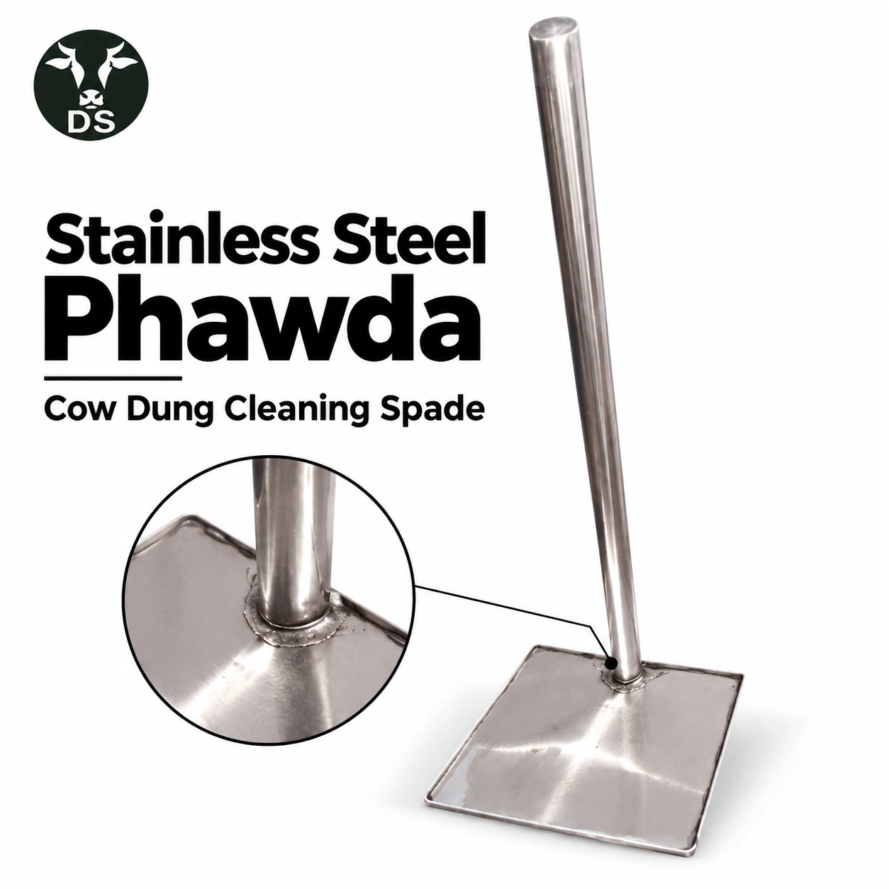 Stainless Steel Phawda – Cow Dung Cleaning Spade