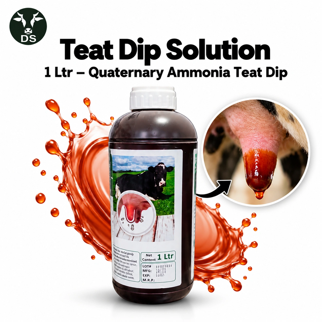 Teat Dip Solution 1 Ltr – Quaternary Ammonia Teat Dip