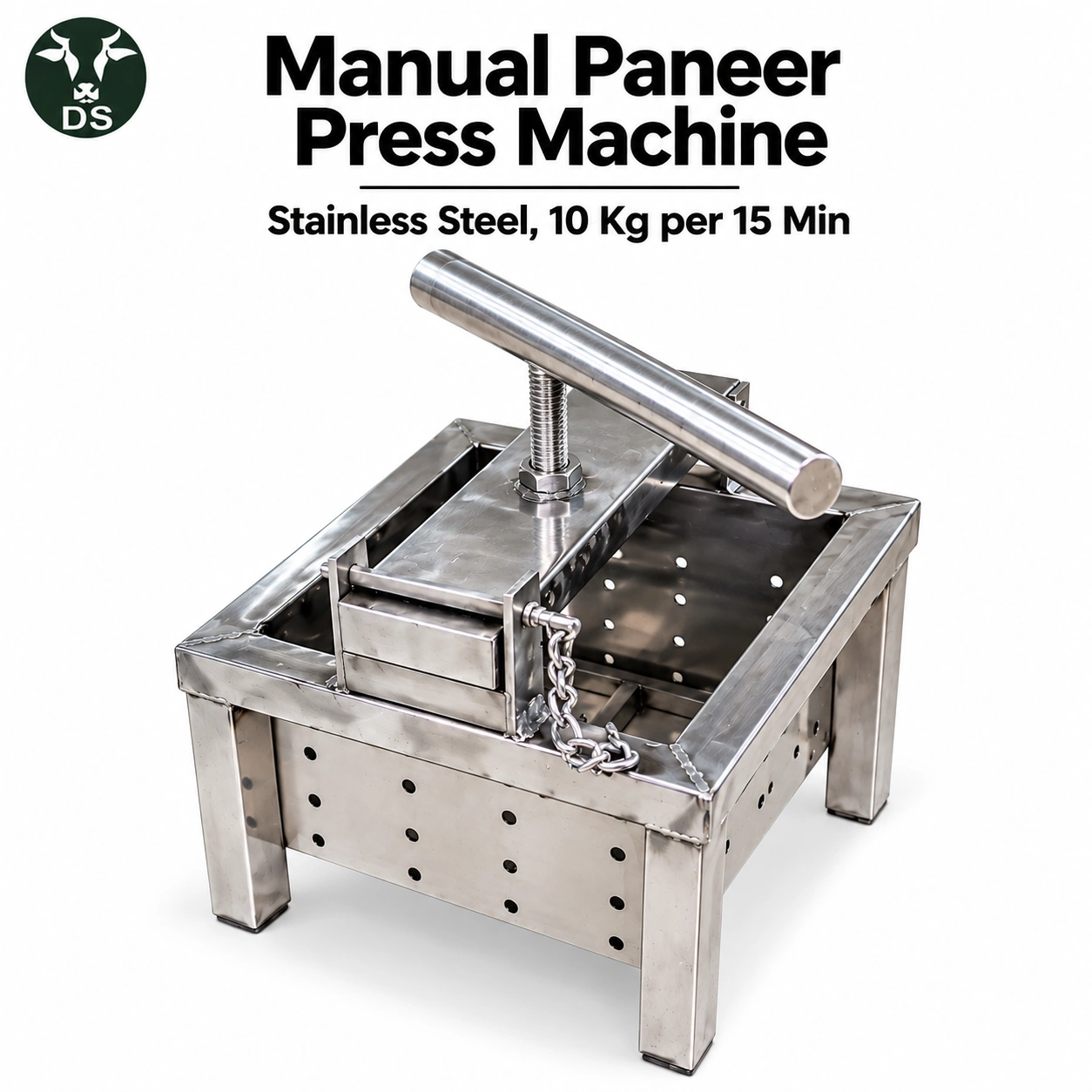 Manual Paneer Press Machine – Stainless Steel, 10 Kg per 15 Min