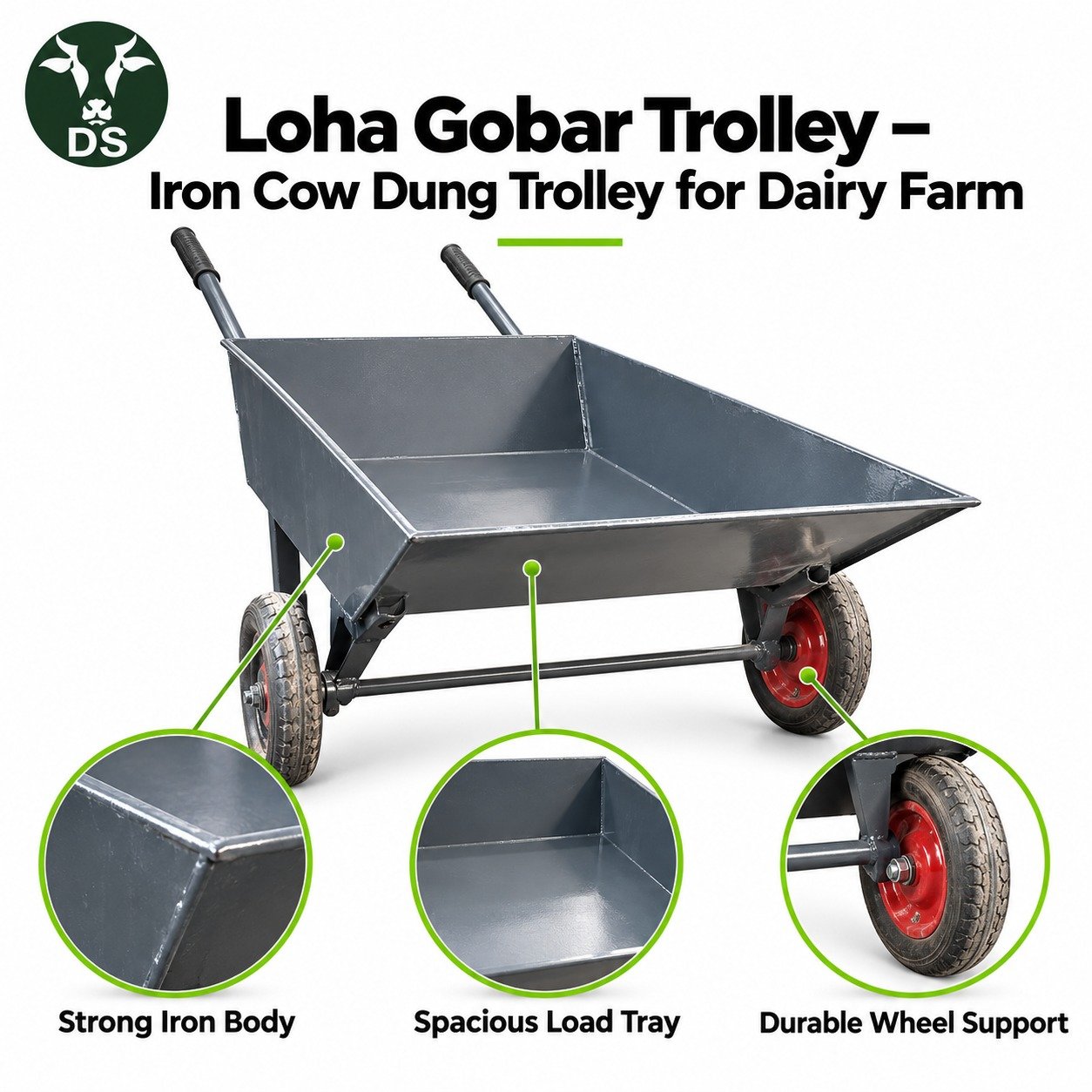 Loha Gobar Trolley – Iron Cow Dung Trolley for Dairy Farm - Image 2